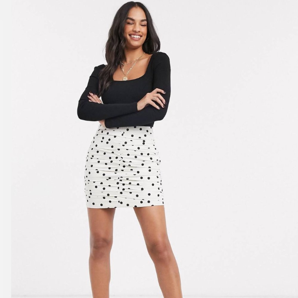 Stradivarius polka dot mini skirt